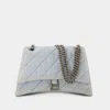 Balenciaga Medium Crush Shoulder Bag In Blue