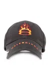 Balenciaga Holiday Cotton Baseball Cap In Black