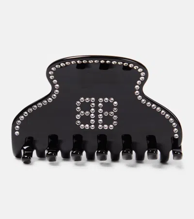 Balenciaga Holli Bb Acetate Blend Hair Grip In Black