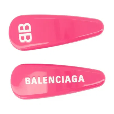 Balenciaga Holli Hair Clips In Pink