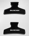 Balenciaga Set Of 2 Holli Acetate Hair Clips In 1129 Black/white