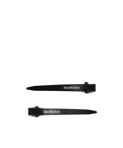 Balenciaga Holli Logo Hairpin Set In Black