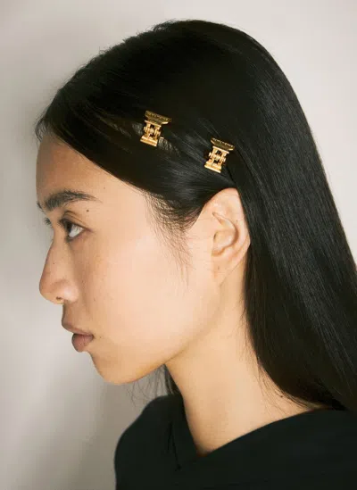 Balenciaga Holli Xs Hair Grip Set In Gold