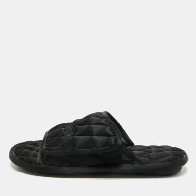 Pre-owned Balenciaga Home Size 40 Black Satin Flat Slides