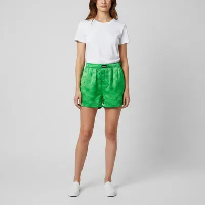 Pre-owned Balenciaga Homewear Green Monogram Textured Jacquard Shorts S