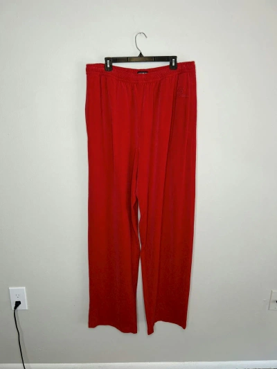 Pre-owned Balenciaga Homewear Velour Lounge Pants In Red