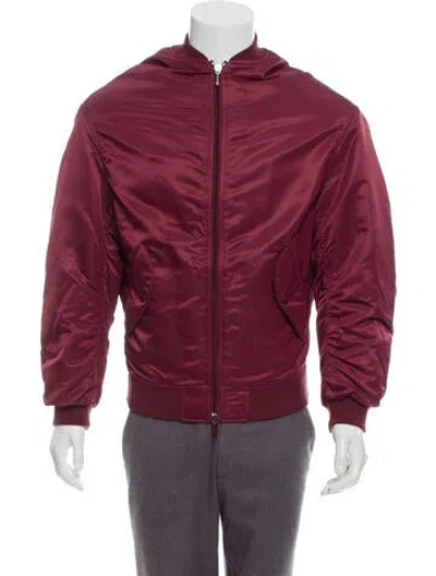 Pre-owned Balenciaga Homme Satin Bomber In Burgundy