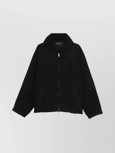 Balenciaga Hooded Zip-up Jacket For Men In Black