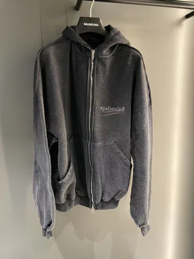 BALENCIAGA BALENCIAGA POLITICAL CAMPAIGN INSIDE-OUT ZIP-UP HOODIE