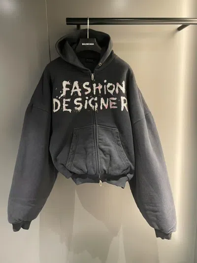 Balenciaga Hooded Casual Jacket In Black