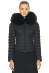Balenciaga Hooded Corseted Puffer Jacket In Black
