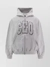 Balenciaga Hooded Cotton Sweatshirt With Kangaroo Pocket In Gray