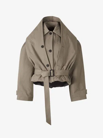 BALENCIAGA BALENCIAGA HOODED COTTON TRENCH COAT