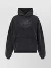 Balenciaga Hooded Cropped Sweatshirt Long Sleeves In Black