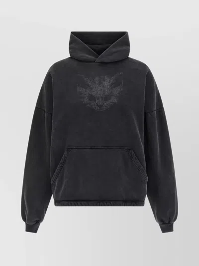BALENCIAGA HOODED CROPPED SWEATSHIRT LONG SLEEVES