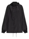 Balenciaga Black Oversize Jacket With Hood In Black