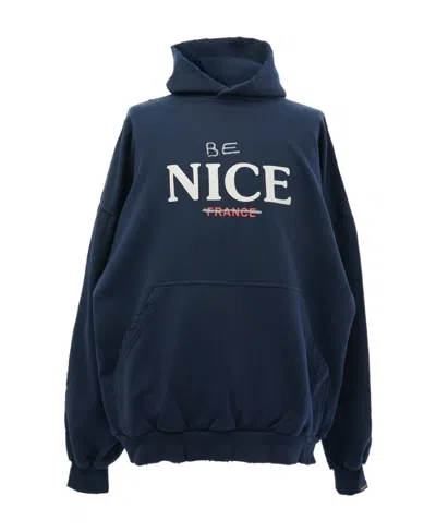 Balenciaga Hooded Long-sleeved Sweater In Black