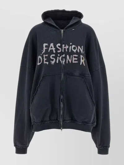 Balenciaga Hooded Nail Polish Hoodie Design In Blue
