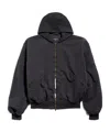 Balenciaga Hooded Pilot Jacket In Faded Black
