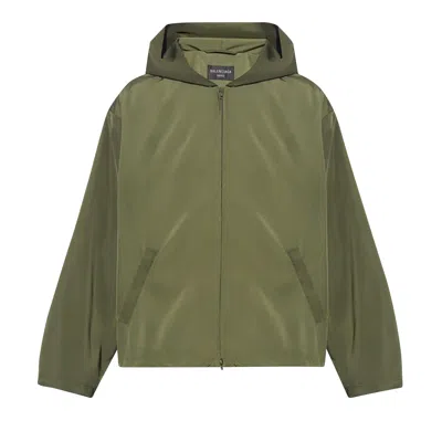 Pre-owned Balenciaga Hooded Rain Jacket 'khaki' | Green | Women's Size 1
