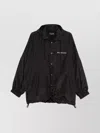 Balenciaga Hooded Raincoat With Drawstring And Pockets In Black