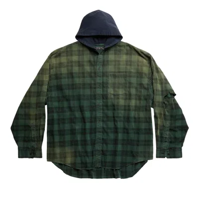 Pre-owned Balenciaga Hooded Shirt 'green'