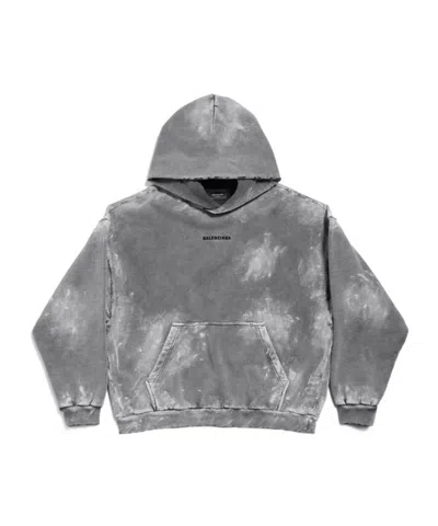BALENCIAGA BALENCIAGA LOGO EMBROIDERED FADDED HOODIE