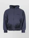 Balenciaga Hooded Sweatshirt Featuring Front Pockets In Blue