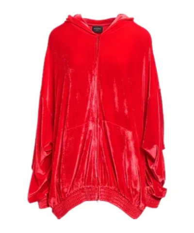 Balenciaga Hooded Sweatshirt In Red