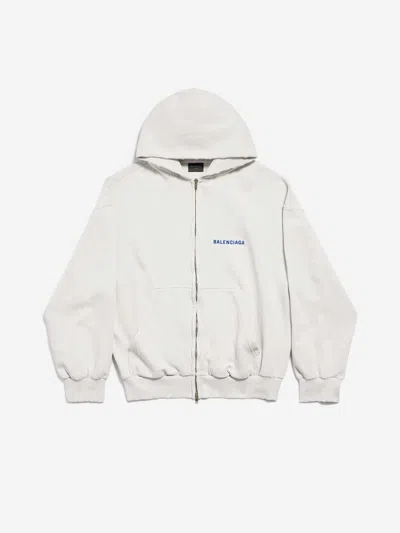 Balenciaga Hooded Sweatshirt With Zipper In White