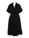 Balenciaga Hooded Trench Coat In Black