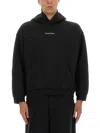 Balenciaga Relaxed-fit Cotton Hooded Sweatshirt With Design In Black