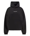 Balenciaga Logo Embellished Cropped Hoodie In Black