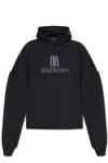 Balenciaga Cropped Hoodie Clothing In Black