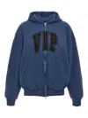 Balenciaga Cotton Sweatshirt With Front Pockets And Hood In Blue