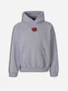 Balenciaga Light Grey Cotton Sweatshirt With Print In Gray