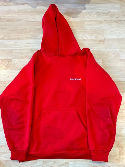 Pre-owned Balenciaga Hoodie In Red