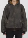 Balenciaga Montone Con Cappuccio E Zip In Shearling Marrone Donna In Brown