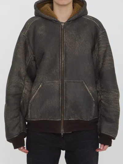 BALENCIAGA HOODIE SHEARLING JACKET