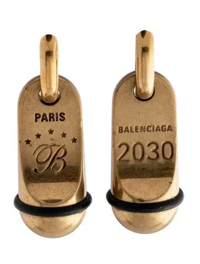 Pre-owned Balenciaga Hotel Drop Earrings In Black