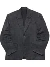 Balenciaga Houndstooth Blazer In Grey