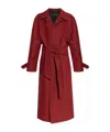 Balenciaga Houndstooth-pattern Belted Coat In Red