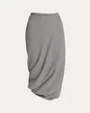 Balenciaga Twisted Houndstooth Wool Pencil Skirt In Noir/ecru