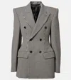 Balenciaga Embroidered Wool Blazer In Black