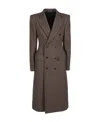 Balenciaga Houndstooth Wool Double-breasted Coat In Multicolor