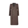 Balenciaga Houndstooth Wool Double-breasted Coat In Brown/beige
