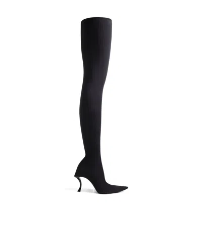 Balenciaga Hourglass 100mm Over-the-knee Boots In Black