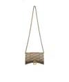Balenciaga Hourglass Bb-monogram Wallet With Chain In Nude