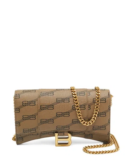 Pre-owned Balenciaga Hourglass Bb Shoulder Bag In Neutral