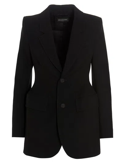 Balenciaga Hourglass Blazer In Black